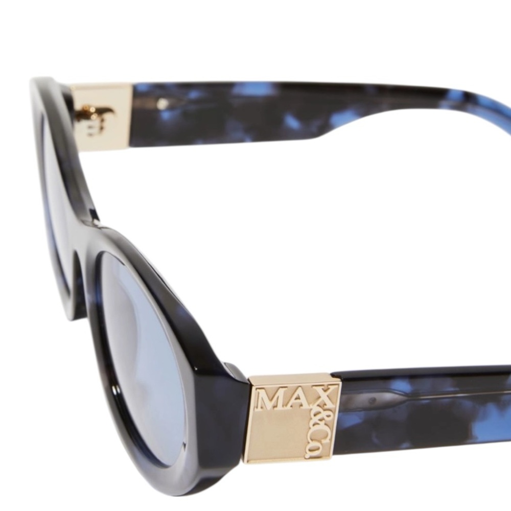 Max & Co Blue Tortoise Shell Rounded Cat Eye Sun Glasses
